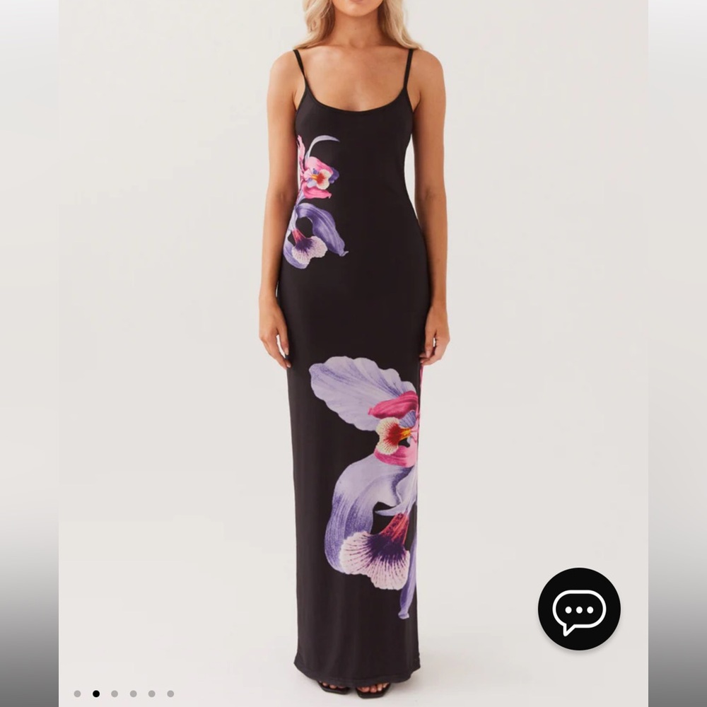 Peppermayo Bad News Mesh Maxi Dress - Black Tulip